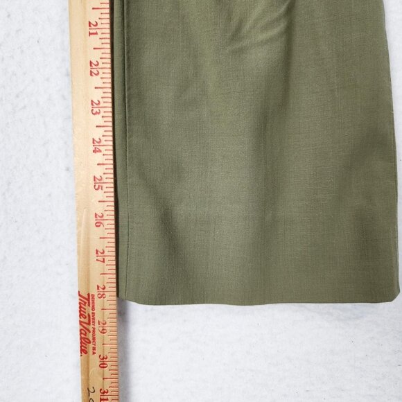 Piazza Sempione Pants Womens 26 Olive Wide Leg Mid Rise Wool Blend Made in Italy - Picture 6 of 12
